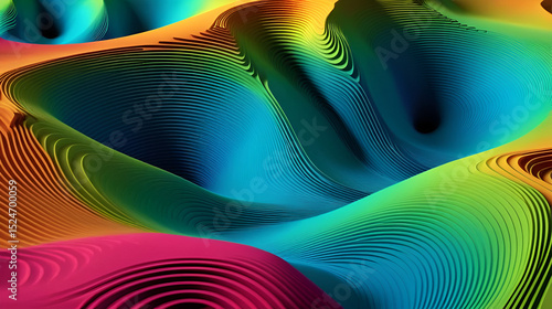 Abstract 3D Technology Topography Landscape Animation