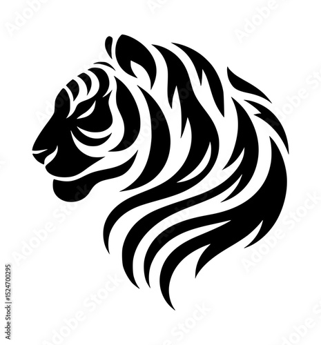 Wallpaper Mural Stylized tiger head profile tribal design Torontodigital.ca