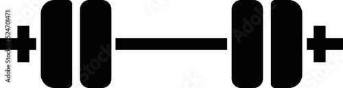 Barbell weight training icon in flat. isolated on transparent background