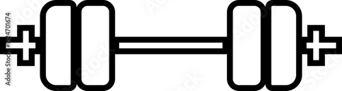 Barbell weight training icon in line. isolated on transparent background