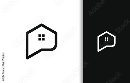 SIMPLE HOME CHAT BUBBLE LOGO DESIGN