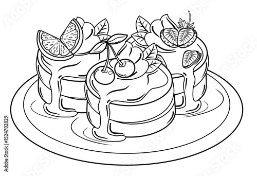 one plate of soufflé cake with fruit topping