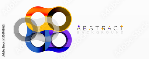 Colorful overlapping circles create modern design. Bright hues blend, forming dynamic visual element. Simple, clean aesthetic.