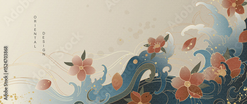 Crane Chinese-style gilded vector illustration
