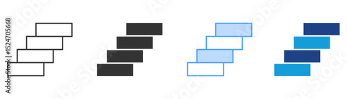 Steps Icon Set Multiple Style Collection