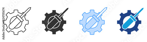 Tuning Icon Set Multiple Style Collection