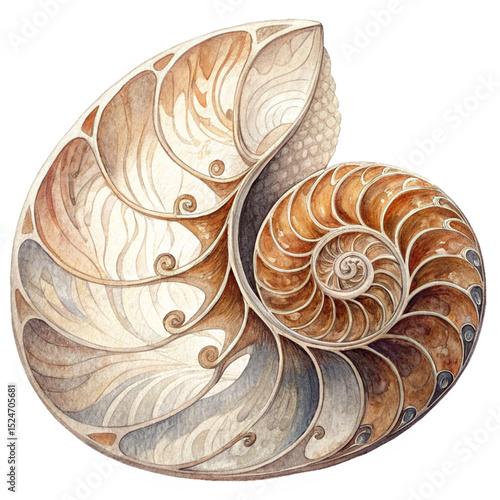 Ammonite Fossil Cut View