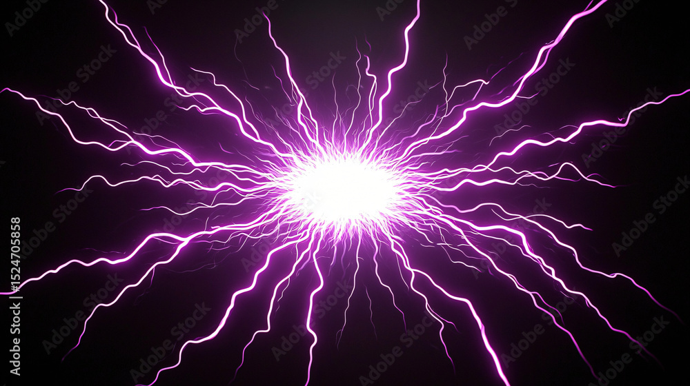 Obraz premium Striking image of purple lightning illuminating the night sky with a powerful display of nature.