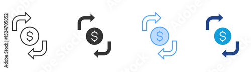 Returns Icon Set Multiple Style Collection