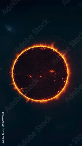 Fiery Celestial Body in the Vast Cosmos