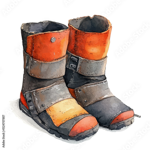 Ankle Guards, watercolor drawing vector, high quality, isolated on a white background.