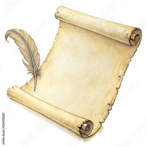 Scroll with Feather Quill