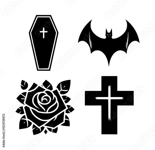 Gothic black and white tattoo designs