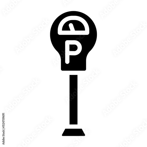 Parking Meter Vector Glyph Icon Design