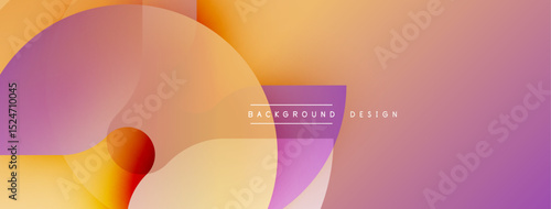 Abstract colorful shapes overlap creating gradient effect. Modern design suitable for backgrounds, presentations. Soft hues dominate composition.