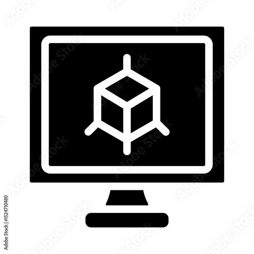 Virtual Machine Vector Glyph Icon Design