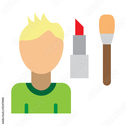 Makeup Artist Vector Flat Icon Design
