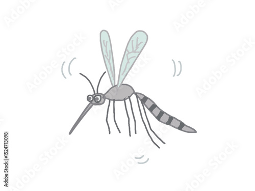Illustration of a mosquito flying to suck blood