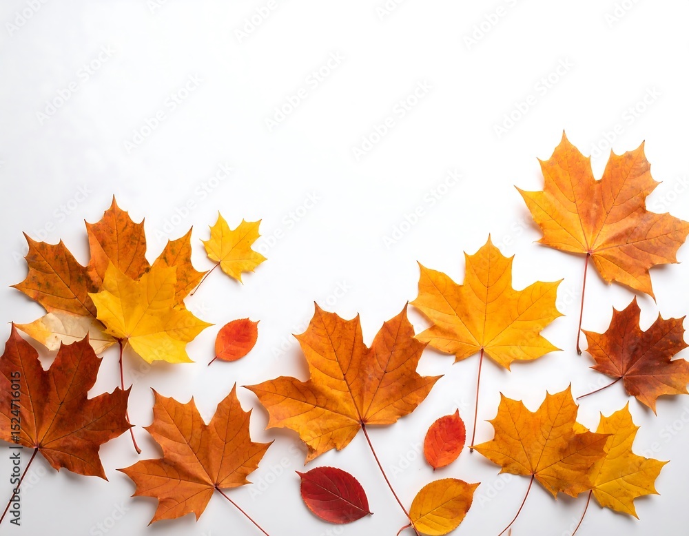 Fototapeta premium autumn leaves isolated on white
