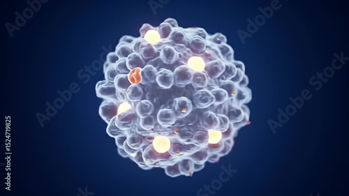 3D Render Of A Glowing Cell Structure
