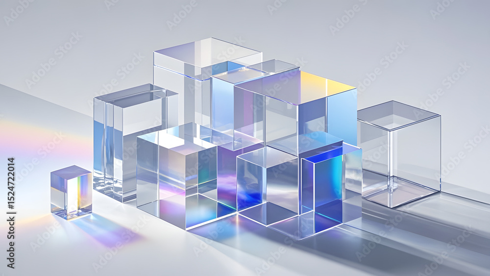 Obraz premium 3D Geometric Shapes in Light