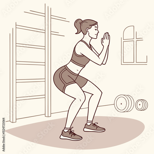 Woman doing squats with proper form