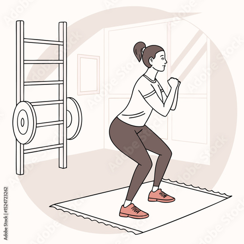 Woman doing squats with proper form