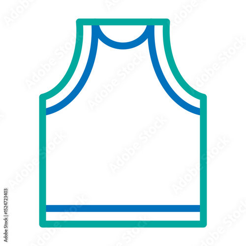 Vest Vector Line Blue Bluish Green Icon Design