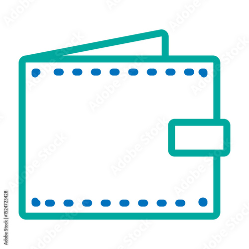 Card Holder Vector Line Blue Bluish Green Icon Design