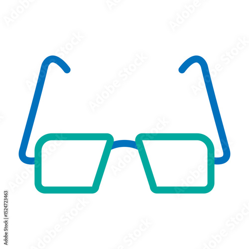 Reading Glasses Vector Line Blue Bluish Green Icon Design