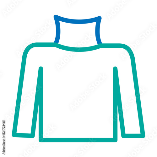 Sweater Vector Line Blue Bluish Green Icon Design