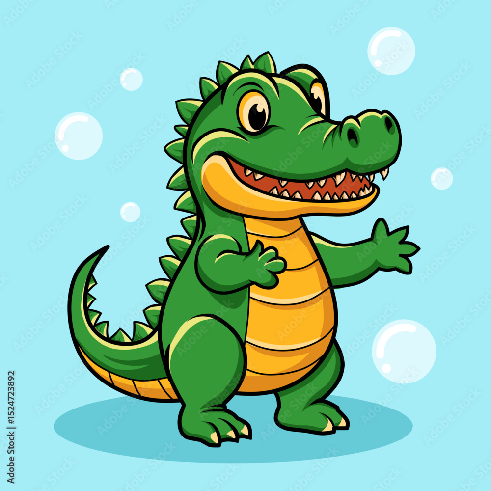 Naklejka premium Cute crocodile illustration