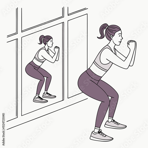 Woman doing squats with proper form