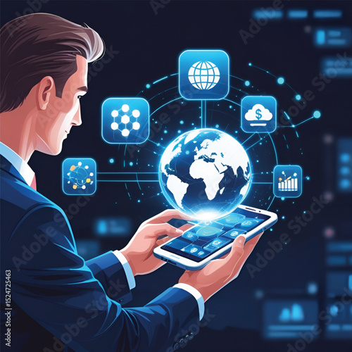 Technology background illustration vector .