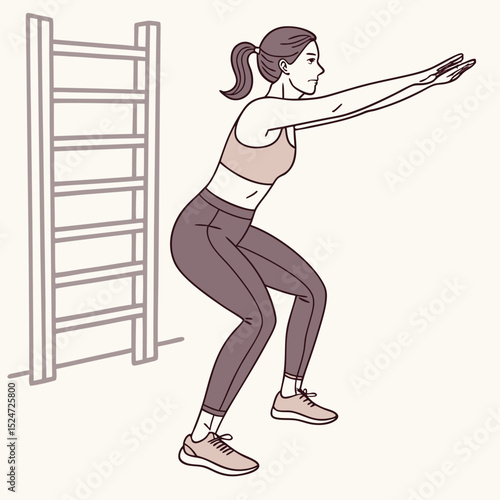 Woman doing squats with proper form