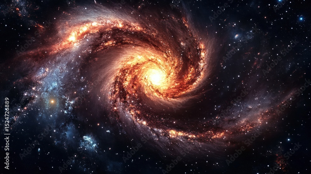Fototapeta premium Spiral galaxy in deep space (2)