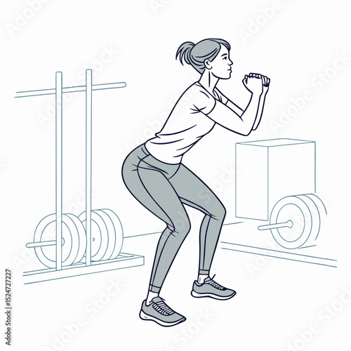 Woman doing squats with proper form