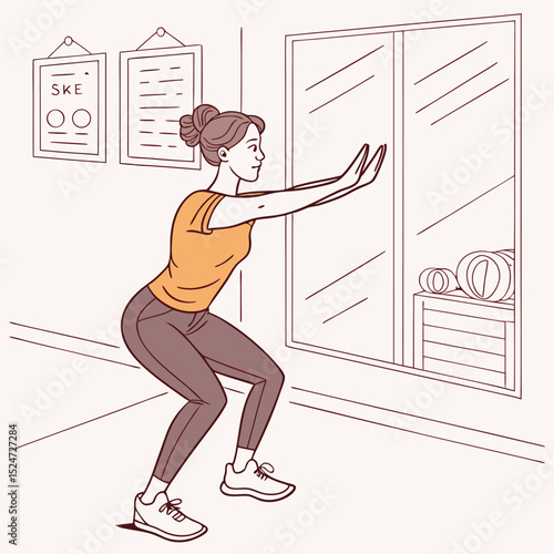 Woman doing squats with proper form