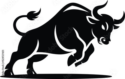 Powerful Bull Silhouette