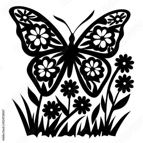 Floral Butterfly Illustration