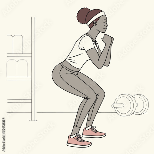 Woman doing squats with proper form