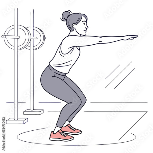 Woman doing squats with proper form