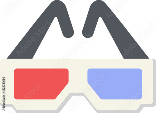 Glasses 3D Flat Icon