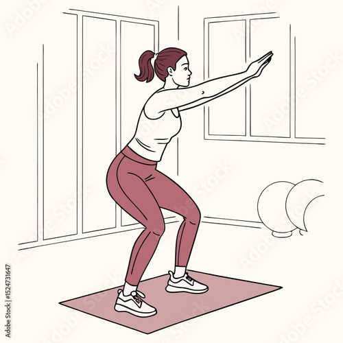 Woman doing squats with proper form
