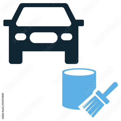 Car paint icon vector for vehicle color service, auto detailing, and body repair. Ideal for car workshop visuals, garage illustrations, and customization design elements.
