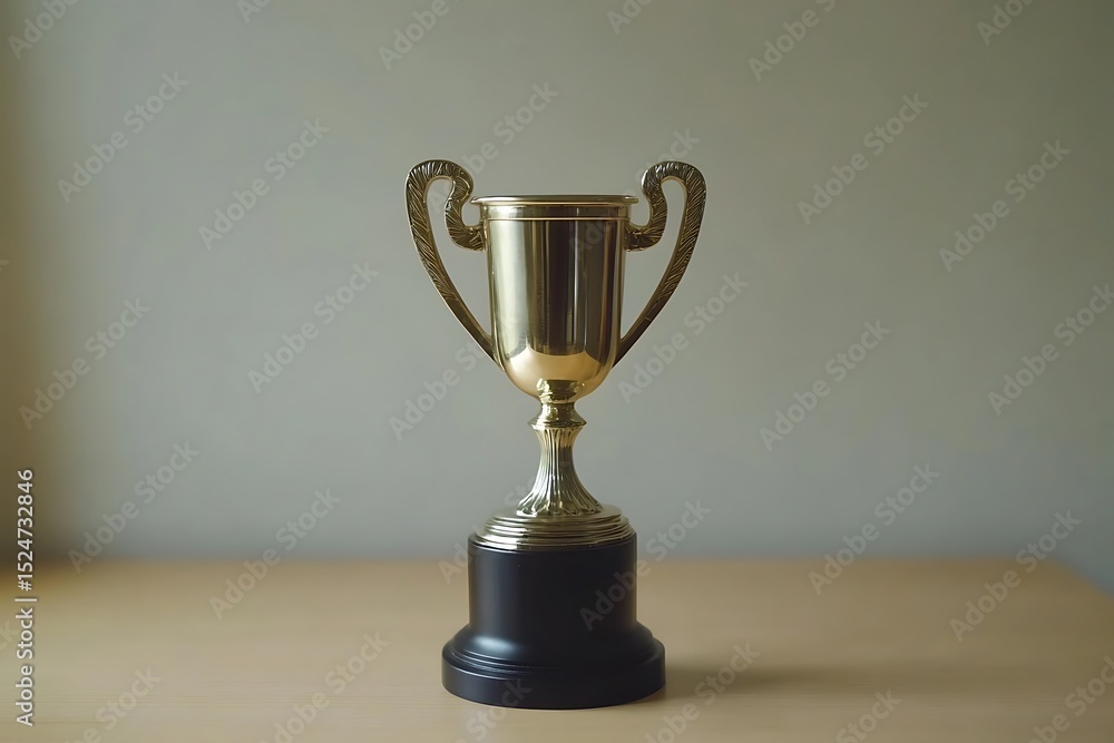 Radiant gold trophy stands majestically, symbolizing triumph and achievement Radiant gold trophy stands majestically, symbolizing triumph and achievement