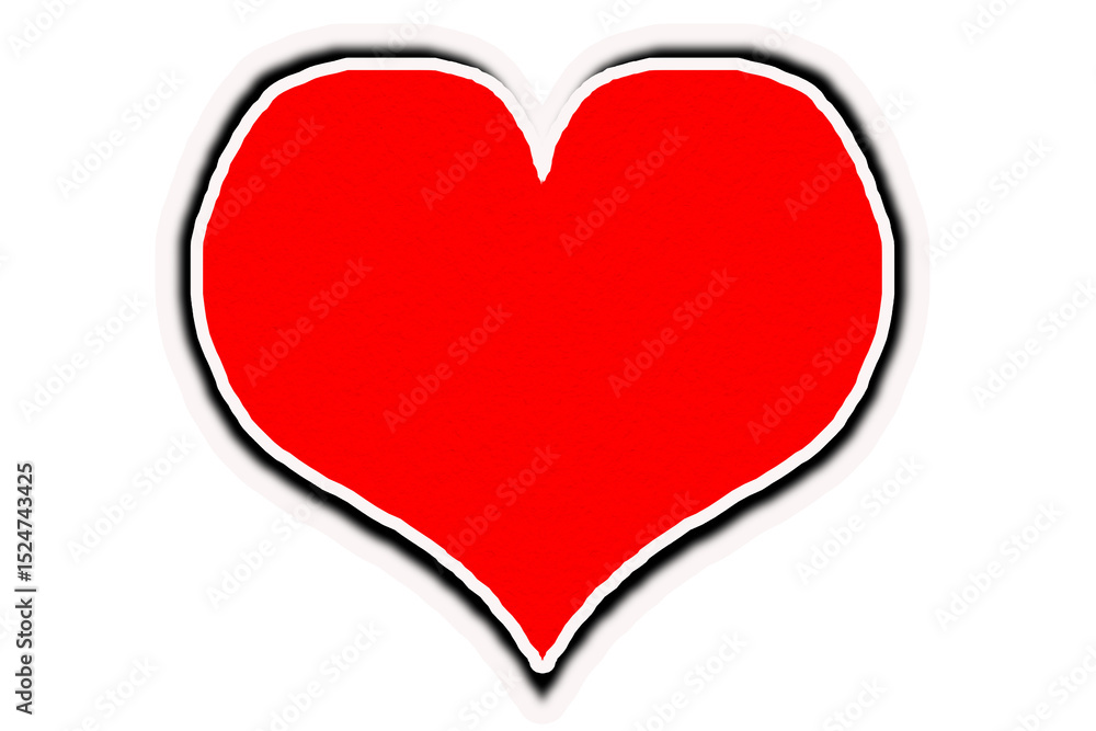 Red paper heart shape isolated on transparent background. Valentine's Day. Red heart with shadow. Love. Illustration. Red paper heart shape isolated on transparent background. Valentine's Day. Red heart with shadow. Love. Illustration.
