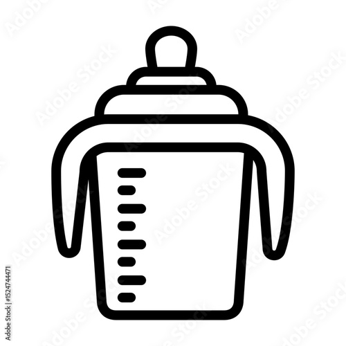 Sippy Cup Vector Line Icon Design