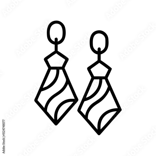 Elegant earrings in the form of a graphic illustration