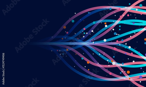 Ai technology. Concept of artificial intelligence. Dots lines. Digital, communication, science, networks